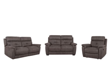 Zetel Twitch 2,5+2+1-zit - stof - grijs met relax
