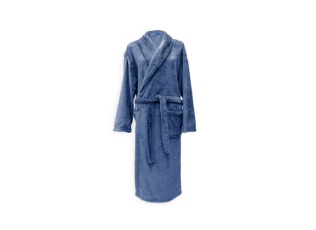 Badjas M flanel indigo blue