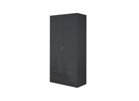 Kleerkast 91cm - decor - grijs metallic
