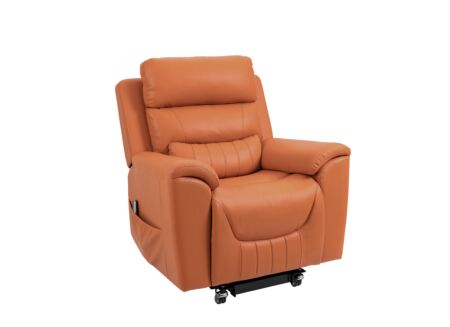Relaxzetel Gallery elektrisch - lederlook- oranje