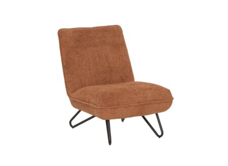 Fauteuil Guts 67,5x93x82cm - bouclé - cognac