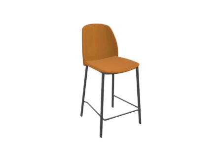 Barstoel Olivia ZH65cm - lederlook - oranje/bruin