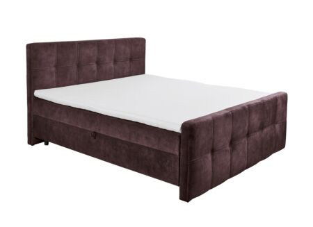 Bedbox Valetta 180x200cm - stof - aubergine met opbergruimte