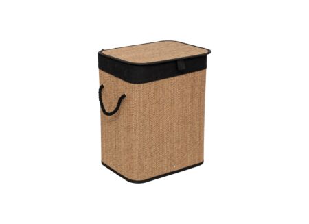 Wasmand 41,5x30x50cm - bamboe - zwart/bruin