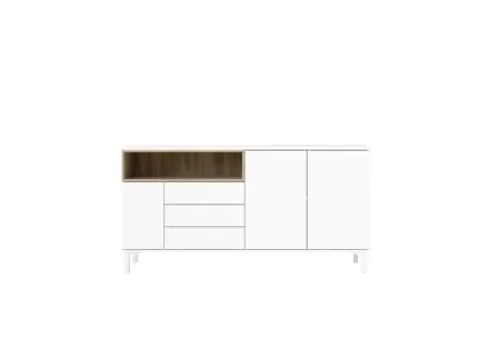 Dressoir Roomers 176cm - spaanplaat - witte eik
