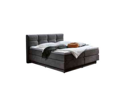 Boxspring BX2110 Portage 180x200cm - stof - antraciet met opbergruimte