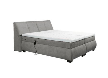 Boxspring Reynosa Gel 180x200cm met opbergruimte/elektrisch stof grafiet