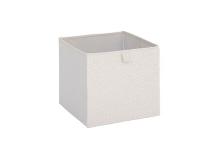 Opbergbox 31x31cm - bouclé - wit