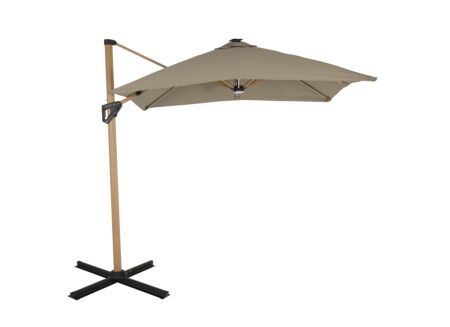 Zweefparasol Aura 250x250cm taupe met beschermhoes