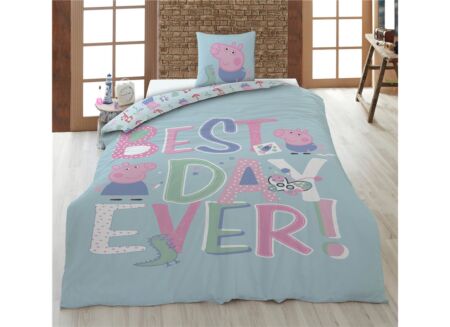 Dekbedovertrek Peppa Pig 140x200cm - microvezel - blauw