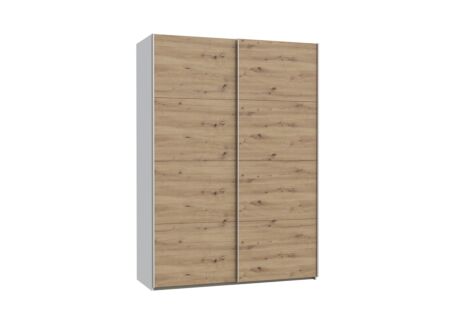 Armoire à portes coulissantes Schach & Mat 2 150cm - décor - blanc & french oak Armoire à portes coulissantes Schach & Mat 2 150cm - décor - blanc & french oak