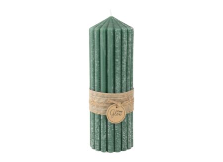 Kaars Ribble Ø7x20cm - paraffine - groen