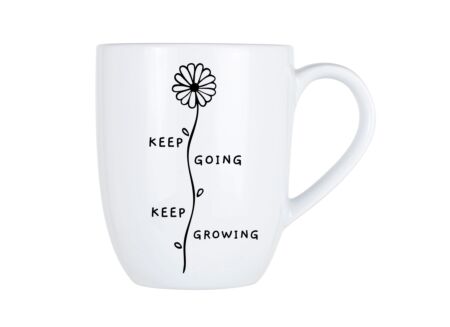 Mok Cosy Keep going, keep growing 53cl - porselein - wit