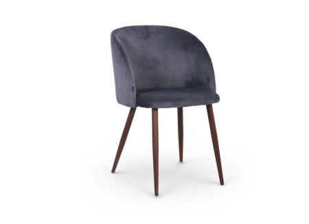 Stoel Gaia 52x55x81cm - fluweel - donkergrijs