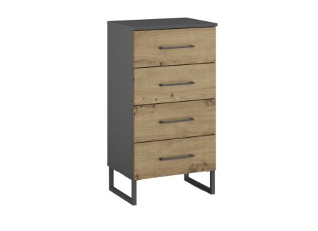 Commode Butte 47x42x92cm - decor - artisanale eik & grijs