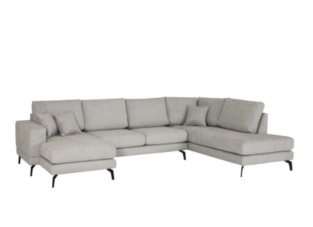 Hoeksalon Davos 341x220cm - stof - grijs