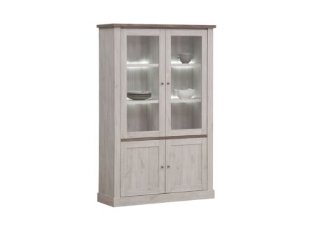 Vitrinekast Eline 126cm - decor - white oak/autumn oak