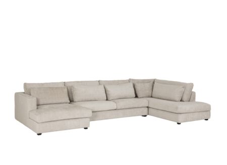 Hoeksalon New Polo 430x226cm - stof - beige