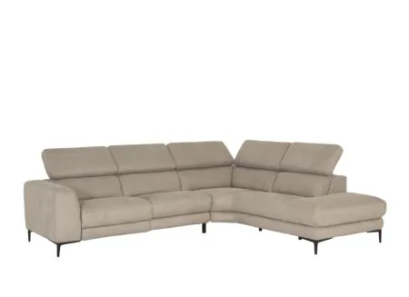 Canapé d'angle Arya 293x241cm - tissu - gris