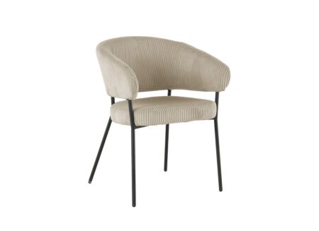 Stoel Caly 60x62x81cm - ribfluweel - beige