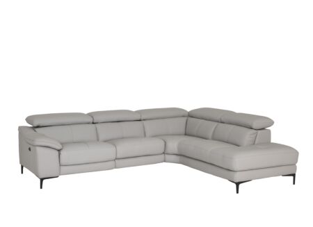 Hoeksalon Sun 298x238cm - leder - grijs