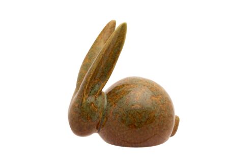 Beeldje Konijn Bicolor Mosterd H18cm