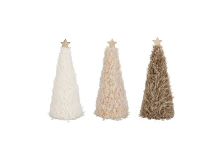 Kerstdecoratie Kerstboom H23cm - kunststof - beige