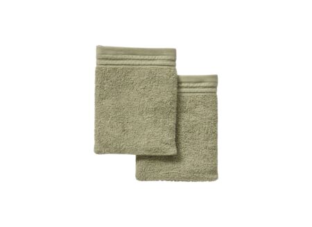 Washandje Utility 16x21cm - katoen - groen set van 2