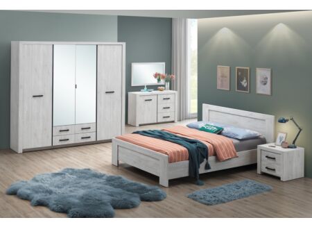 Slaapkamer Elvis met bed 160x200cm - kleerkast 218cm - commode 120cm