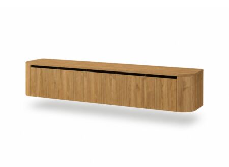 Zwevend tv-meubel Valerio 243cm - melamine - lichte notelaar