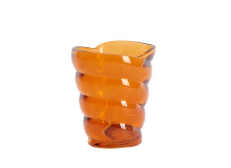 Kaarsenhouder Malea H12,5cm - glas - oranje