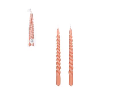 Kaars Twist roze set van 2