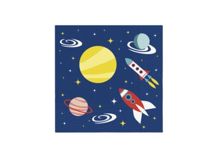 Serviette Space 33x33cm - papier - multicolor - 20 stuks