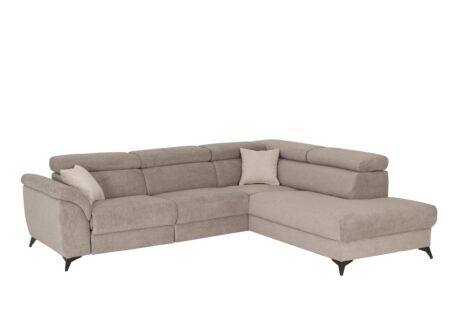 Hoeksalon Boca 284x234cm - stof - grijs