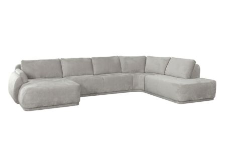 Hoeksalon Lou 171x398x255cm - stof - lichtgrijs