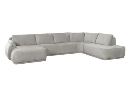 Hoeksalon Lou 171x398x255cm - stof - lichtgrijs - Hoeksalon Lou 171x398x255cm - stof - lichtgrijs