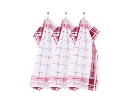 Keukenhanddoek Pharao 70x50cm rood set van 3