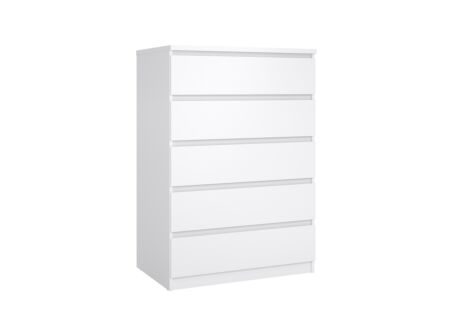 Ladekast Naia 77x50x112cm - melamine - wit hoogglans