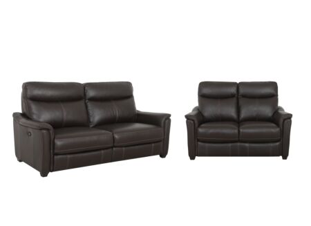 Zetel Wise 2,5+2-zit - leder - walnut met relax