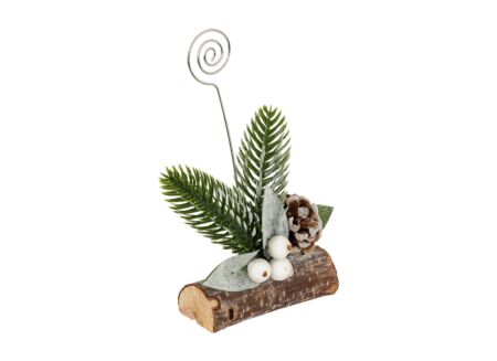 Kerstdecoratie Naamkaarthouder H15cm groen/bruin