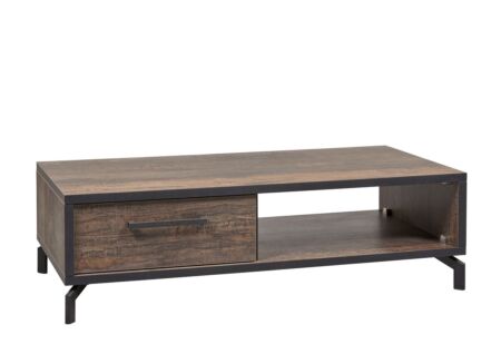 Salontafel bruin zwart met opbergruimte
