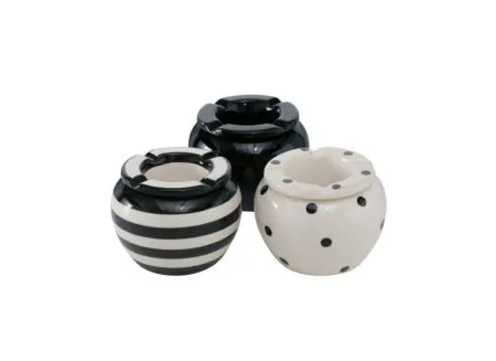 Cendrier Blacko noir blanc - Cendrier Blacko noir blanc