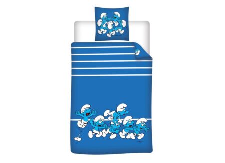 Dekbedovertrek Smurfs 140x200cm - polykatoen - blauw