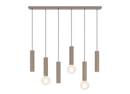 Hanglamp Fariolo 96x14x102cm 3x40W E27 & 3x7W GU10 - staal - zand