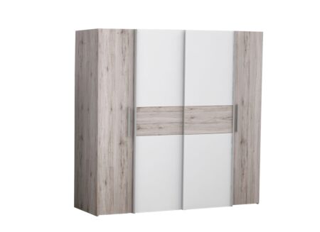 Kleerkast Kalixtus 200cm - decor - zand eik/wit