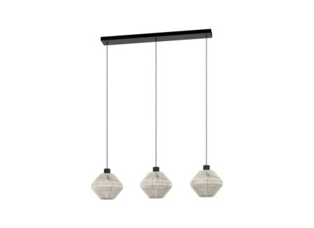 Hanglamp Midsumer 92x22cm 40W E27 staal stof crème