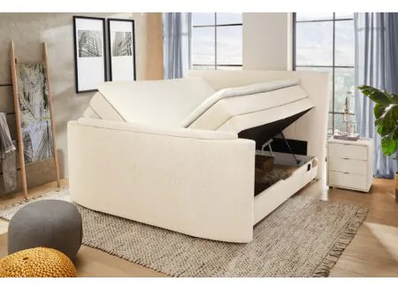Boxspring Belair Max 180x200cm - stof - ecru