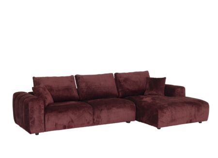 Hoeksalon Musigny 315x165cm - chenille - bordeaux