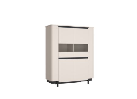 Vitrinekast Vodol 130cm - decor - zand/zwart