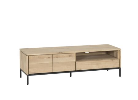 Tv-meubel Nomade 150cm - eik massief & fineer & decor - naturel
